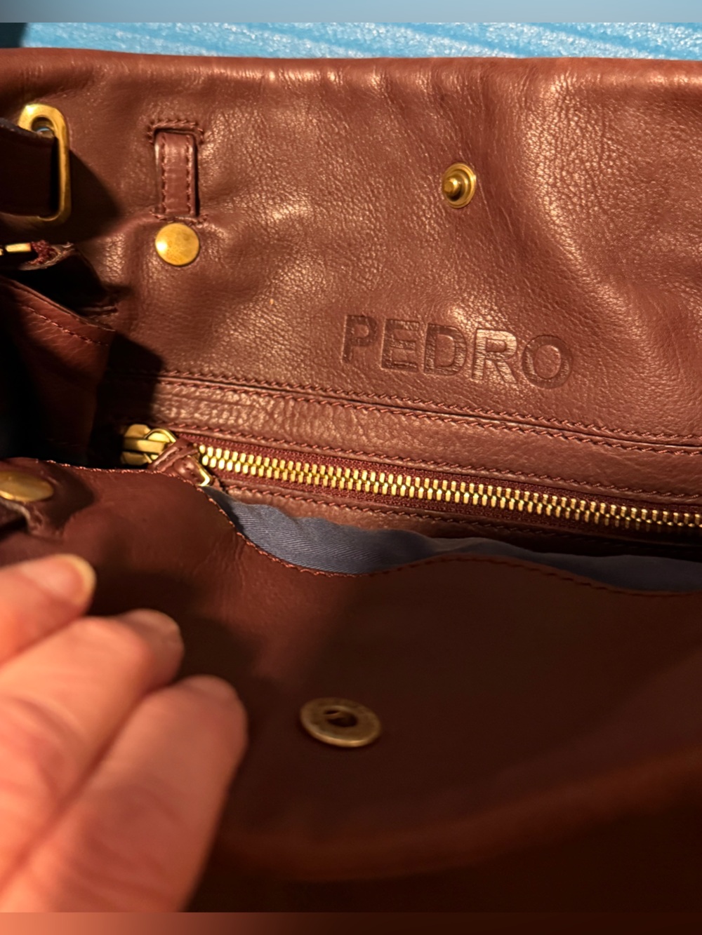 Jerome Dreyfuss “Pedro” Burgundy Leather Crossbody Shoulder Bag - Picture 7 of 16